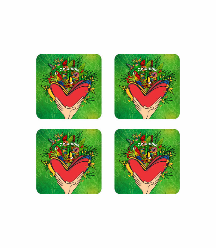 Juego de portavasos 4 puestos