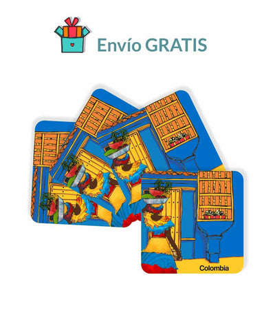 Portavasos x4 diseño Palenquera x 4