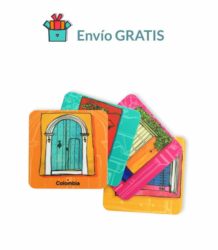 Juego de portavasos 4 puestos