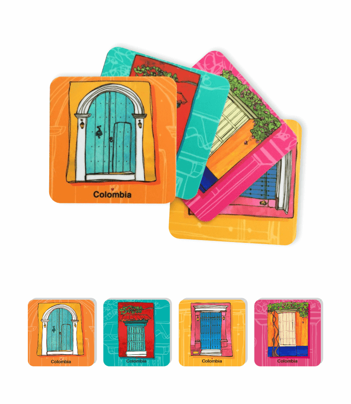 Juego de portavasos 4 puestos