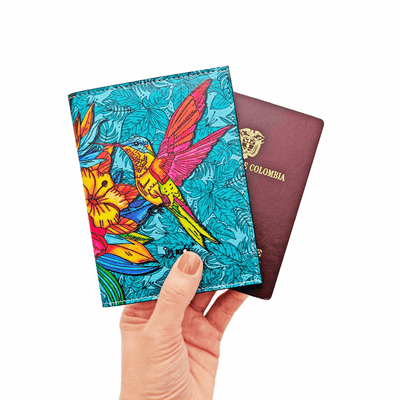 Portapasaportes diseño Colibrí